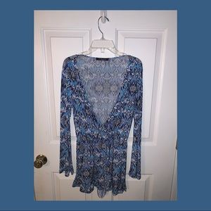 Ariella Blue Longsleeve Romper